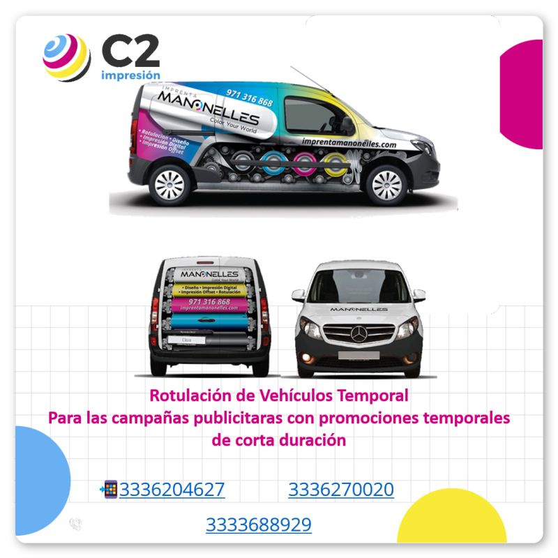 Rotulación de vehiculos temporal