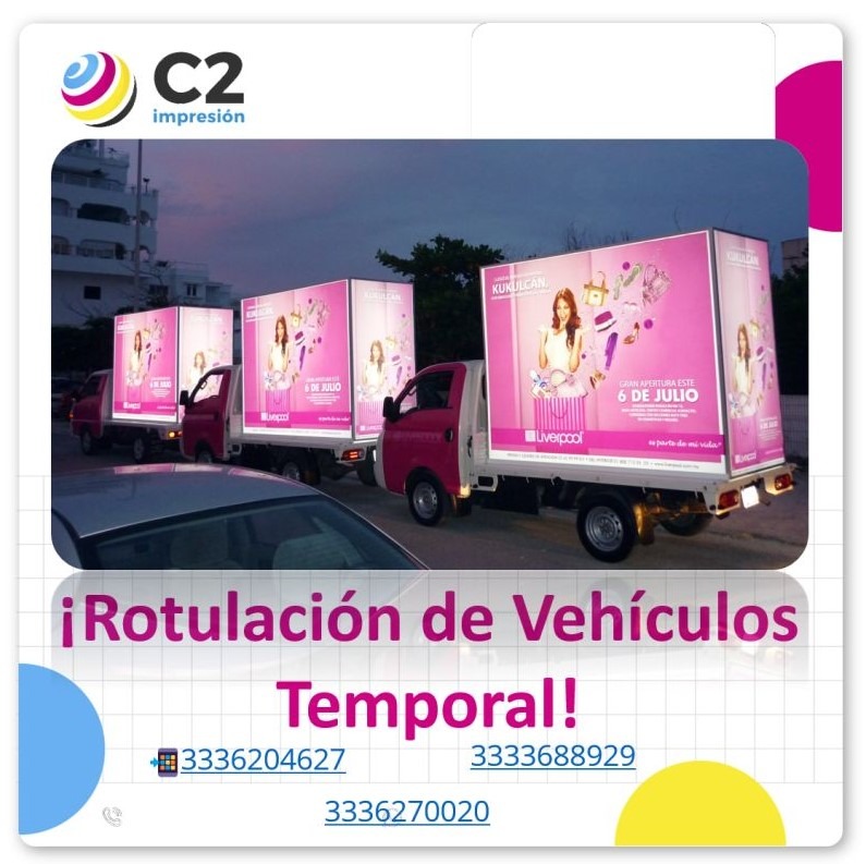 Rotulacion de vehiculos temporal sobre imagen permanente